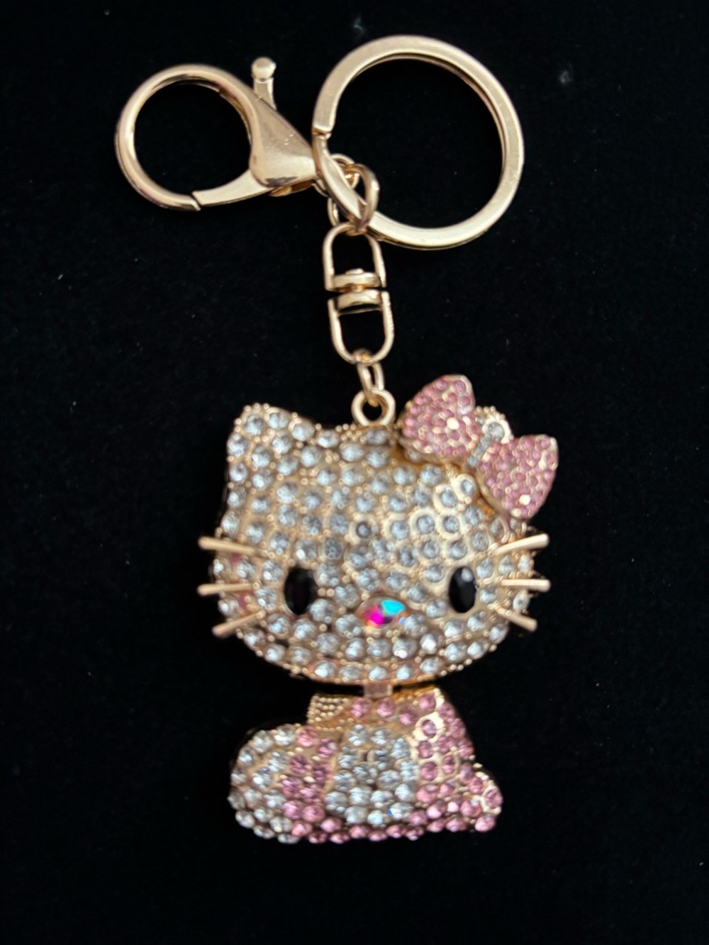 Fashion Rose Gold Hello Kitty Keychain
